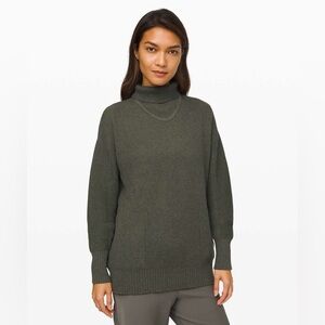 Lululemon Cozy Calling Turtleneck Heathered Pesto green knit size 6